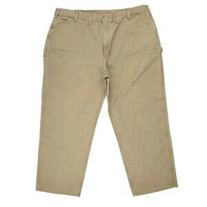 Carhartt Pants Men's 46x30 Brown Duck Canvas Carpenter Dungaree B11 CBR Vintage